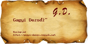 Gagyi Dezső névjegykártya